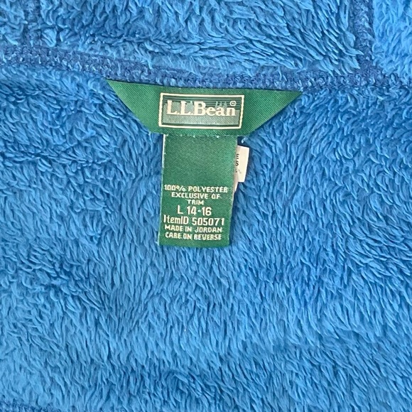 Blue LL Bean Fleece Sweater for BOYS, Size 14-16 in Excellent Used Condition. - Picture 5 of 6
